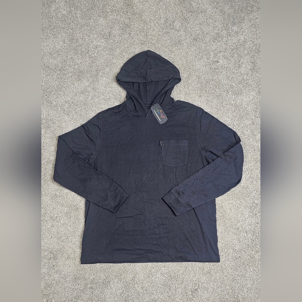 NWT Greg Norman Size Medium Black Long Sleeve Hoodie Shirt | Lightweight